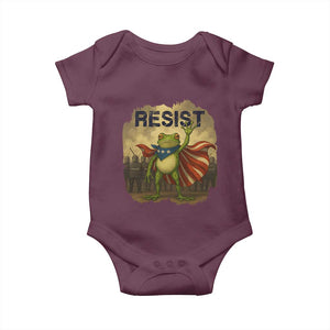 Resist Frog Christian Christmas Baby Onesie Funny Polittical 2025 Meme TS14 Maroon Print Your Wear