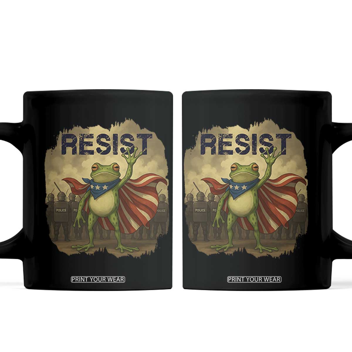 Resist Frog Christian Christmas Coffee Mug Funny Polittical 2025 Meme TS14 Black Print Your Wear