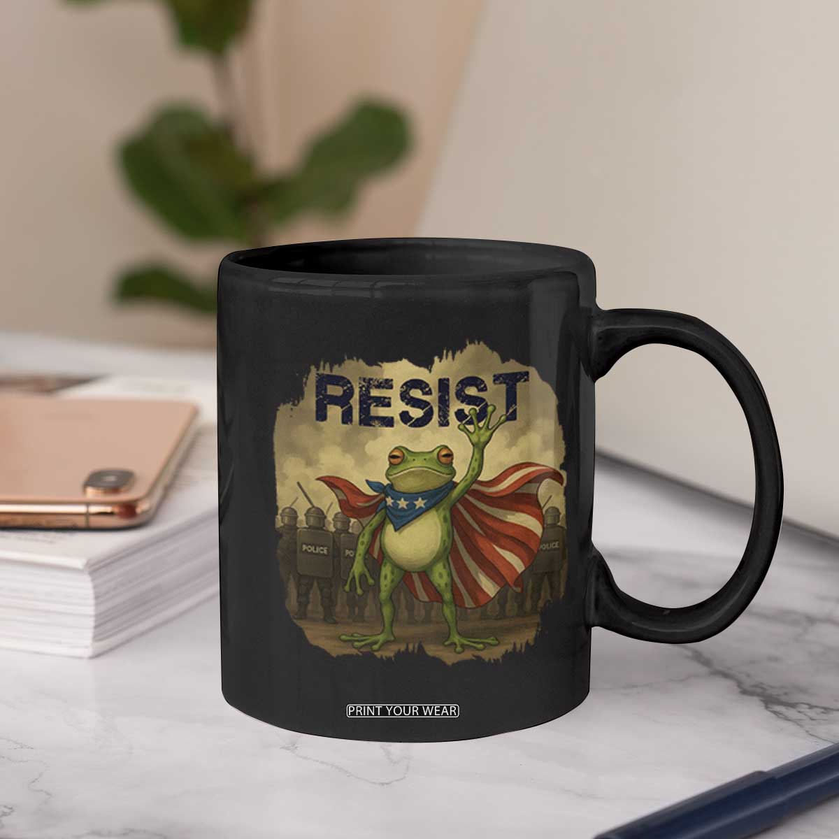 Resist Frog Christian Christmas Coffee Mug Funny Polittical 2025 Meme TS14 Print Your Wear