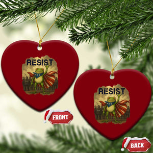 Resist Frog Christian Xmas Ceramic Ornament Funny Polittical 2025 Meme - Print Your Wear
