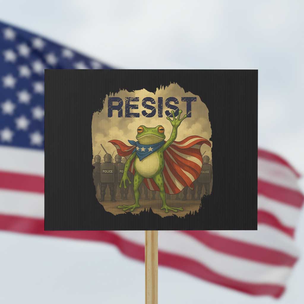 Resist Frog Christian Christmas Protest Sign Funny Polittical 2025 Meme TS14 Horizontal 18