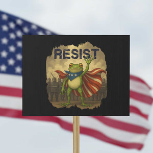 Resist Frog Christian Christmas Protest Sign Funny Polittical 2025 Meme TS14 Horizontal 18" × 24" Black Print Your Wear