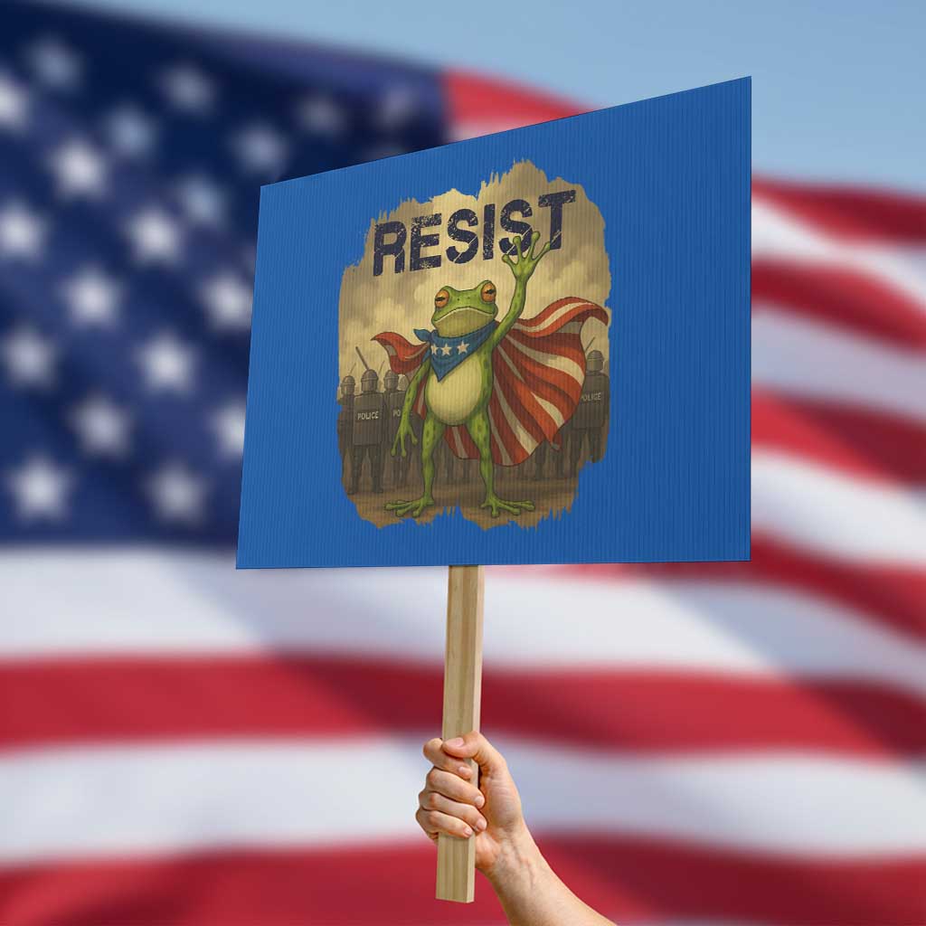 Resist Frog Christian Christmas Protest Sign Funny Polittical 2025 Meme TS14 Horizontal 18