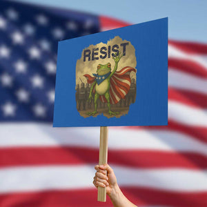 Resist Frog Christian Christmas Protest Sign Funny Polittical 2025 Meme TS14 Horizontal 18" × 24" Blue Print Your Wear