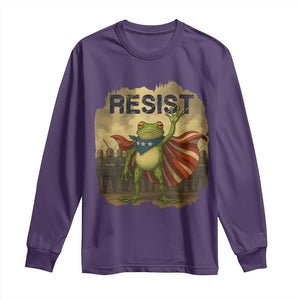Resist Frog Christian Christmas Long Sleeve Shirt Funny Polittical 2025 Meme TS14 Purple Print Your Wear