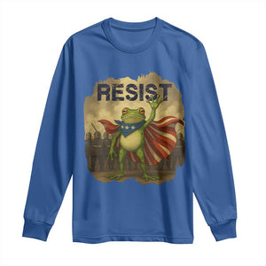 Resist Frog Christian Christmas Long Sleeve Shirt Funny Polittical 2025 Meme TS14 Royal Blue Print Your Wear