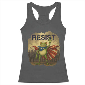 Resist Frog Christian Christmas Racerback Tank Top Funny Polittical 2025 Meme TS14 Dark Heather Print Your Wear