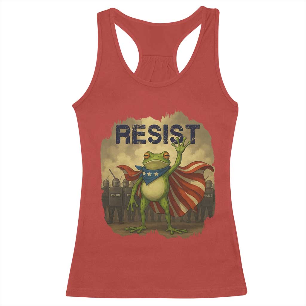 Resist Frog Christian Christmas Racerback Tank Top Funny Polittical 2025 Meme TS14 Red Print Your Wear