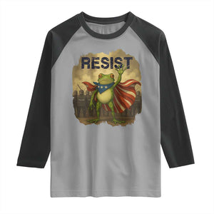 Resist Frog Christian Christmas Raglan Shirt Funny Polittical 2025 Meme TS14 Sport Gray Black Print Your Wear