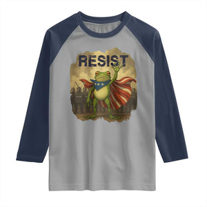 Resist Frog Christian Christmas Raglan Shirt Funny Polittical 2025 Meme TS14 Sport Gray Navy Print Your Wear