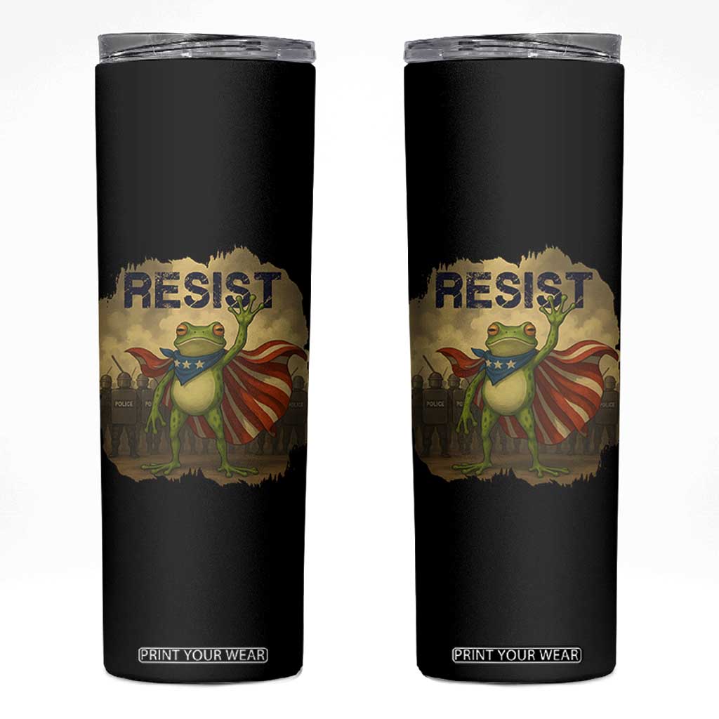 Resist Frog Christian Christmas Skinny Tumbler Funny Polittical 2025 Meme TS14 Black Print Your Wear