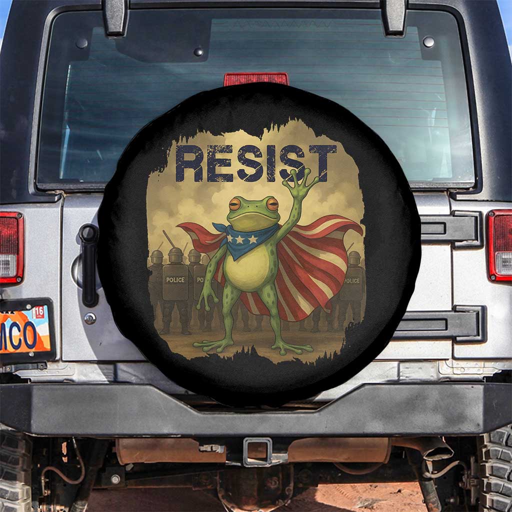 Resist Frog Christian Christmas Spare Tire Cover Funny Polittical 2025 Meme TS14 No hole Black Print Your Wear