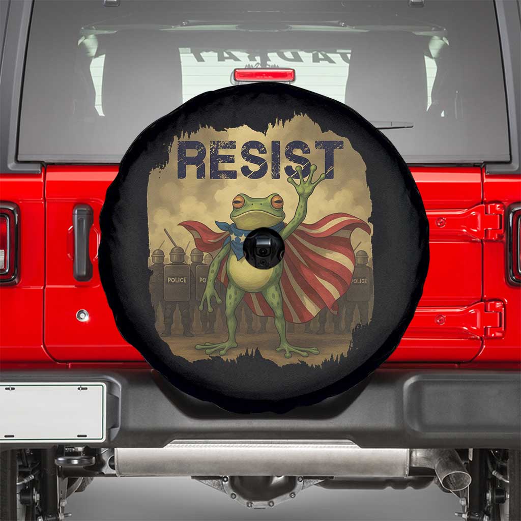 Resist Frog Christian Christmas Spare Tire Cover Funny Polittical 2025 Meme TS14 Black Print Your Wear