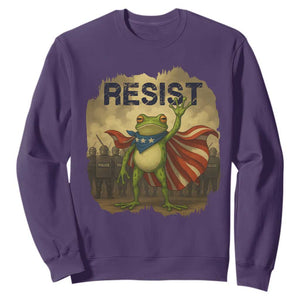 Resist Frog Christian Christmas Sweatshirt Funny Polittical 2025 Meme TS14 Purple Print Your Wear