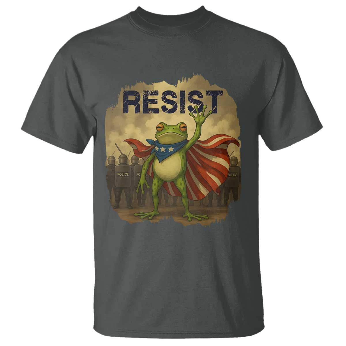 Resist Frog Christian Christmas T Shirt Funny Polittical 2025 Meme TS14 Dark Heather Print Your Wear