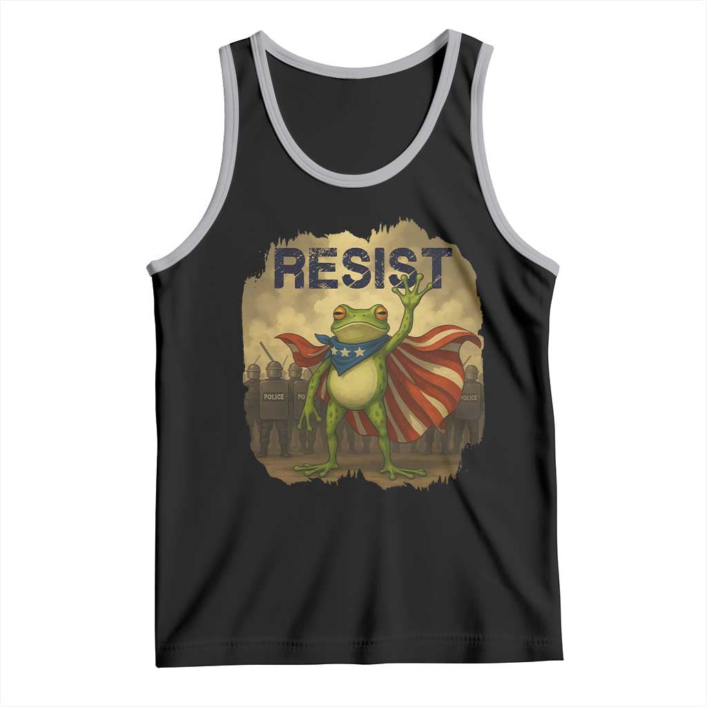 Resist Frog Christian Christmas Tank Top Funny Polittical 2025 Meme TS14 Black Athletic Heather Print Your Wear