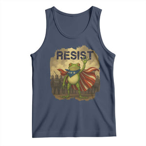 Resist Frog Christian Christmas Tank Top Funny Polittical 2025 Meme TS14 Navy Print Your Wear