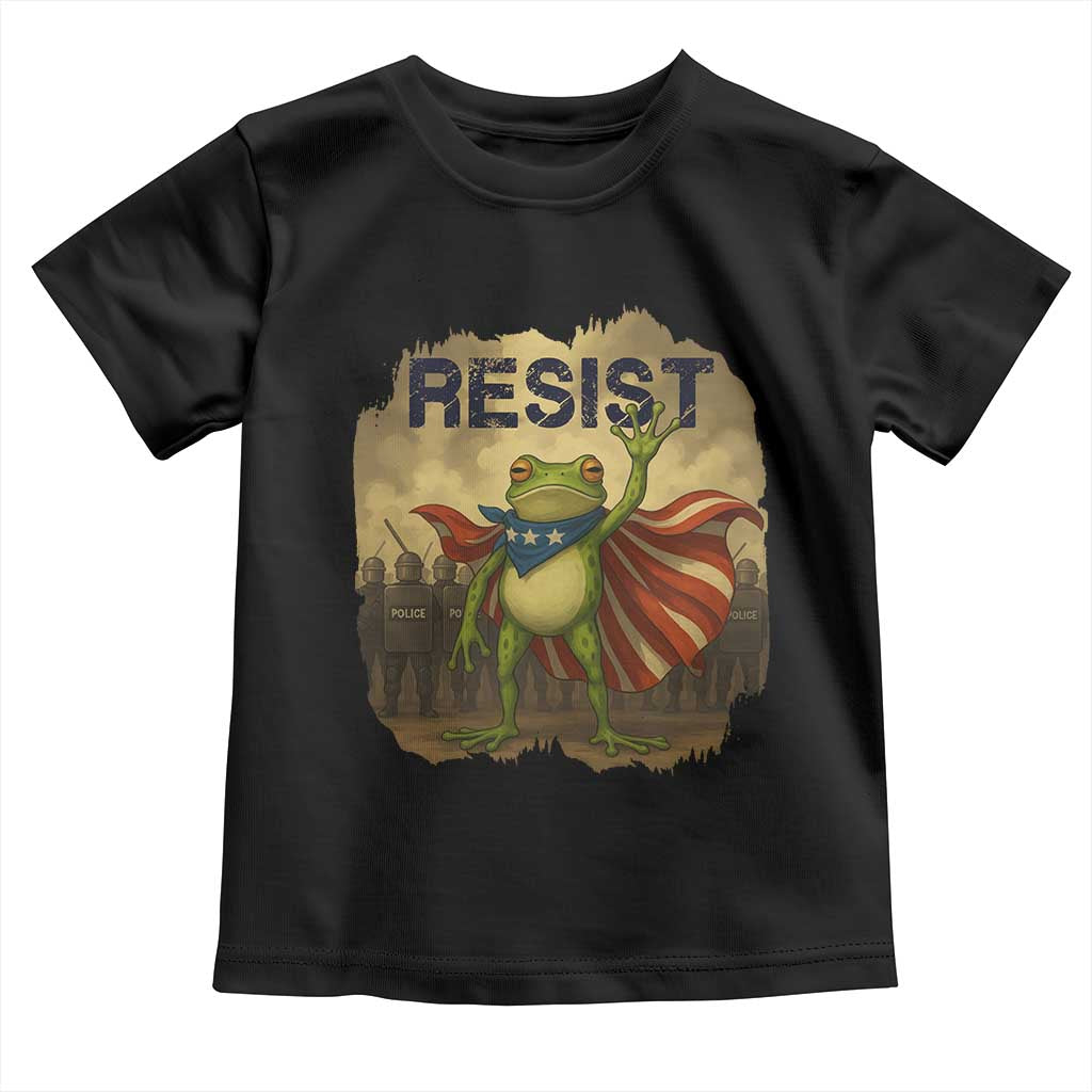 Resist Frog Christian Christmas Toddler T Shirt Funny Polittical 2025 Meme TS14 Black Print Your Wear
