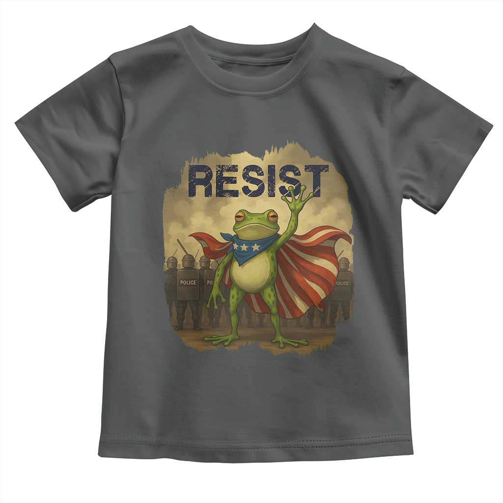 Resist Frog Christian Christmas Toddler T Shirt Funny Polittical 2025 Meme TS14 Dark Heather Print Your Wear