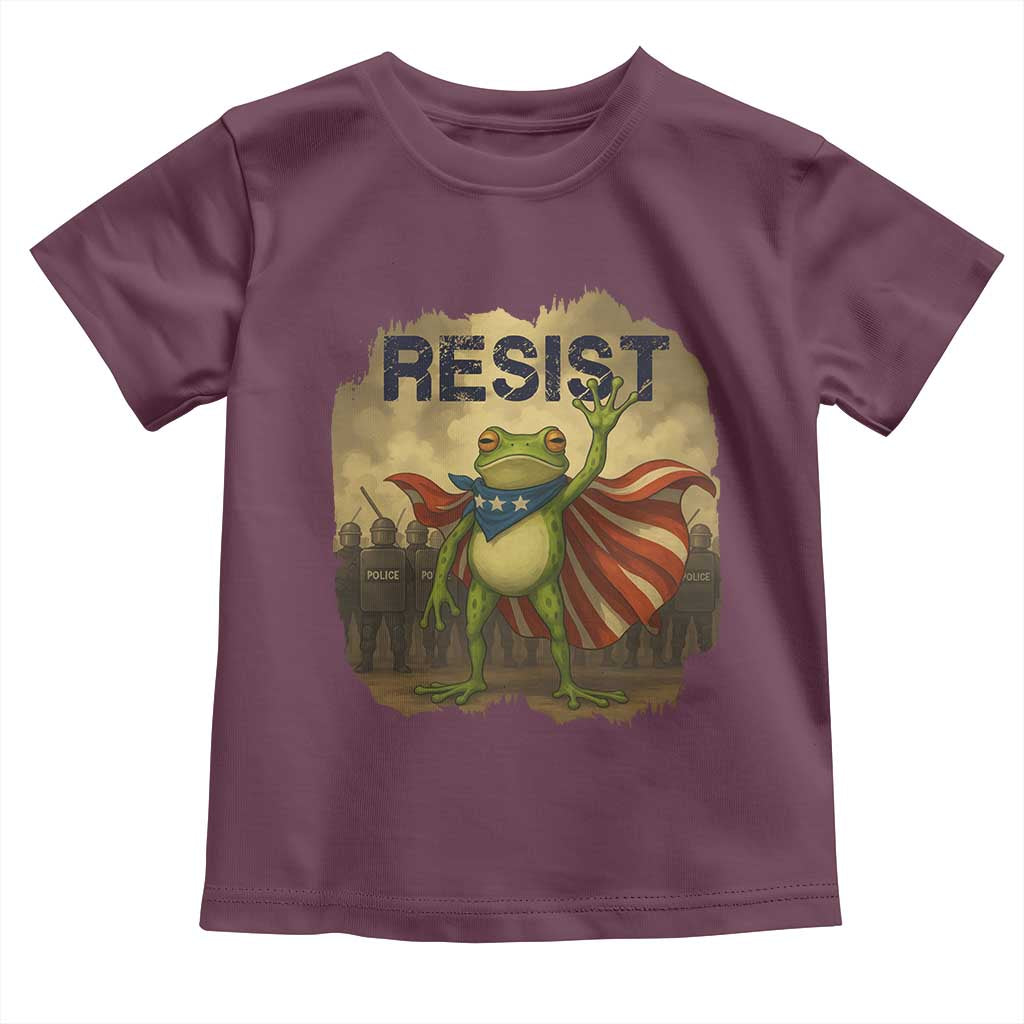 Resist Frog Christian Christmas Toddler T Shirt Funny Polittical 2025 Meme TS14 Maroon Print Your Wear