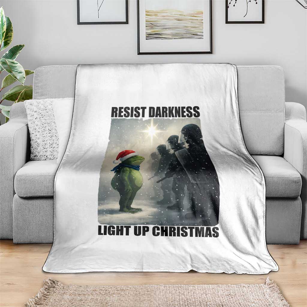 Frogs Resist Christmas Throw Blanket Funny Portland Protest ICE Activist Meme TS14 Print Your Wear