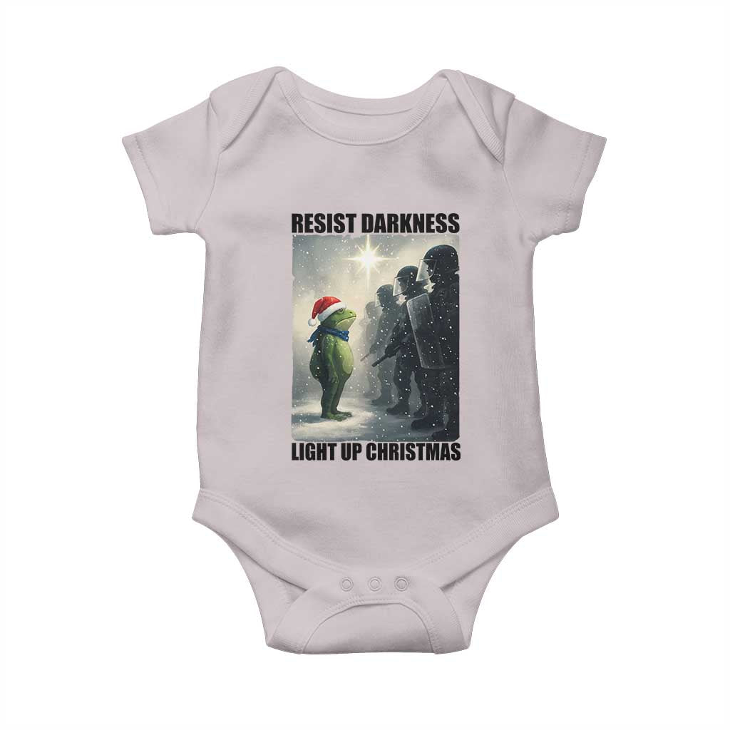 Frogs Resist Christmas Baby Onesie Funny Portland Protest ICE Activist Meme TS14 Ice Gray Print Your Wear