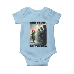 Frogs Resist Christmas Baby Onesie Funny Portland Protest ICE Activist Meme TS14 Light Blue Print Your Wear