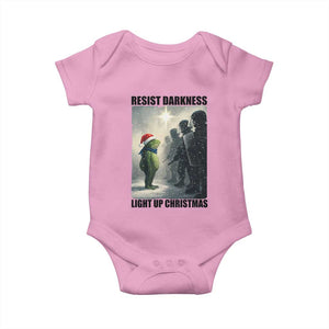Frogs Resist Christmas Baby Onesie Funny Portland Protest ICE Activist Meme TS14 Light Pink Print Your Wear