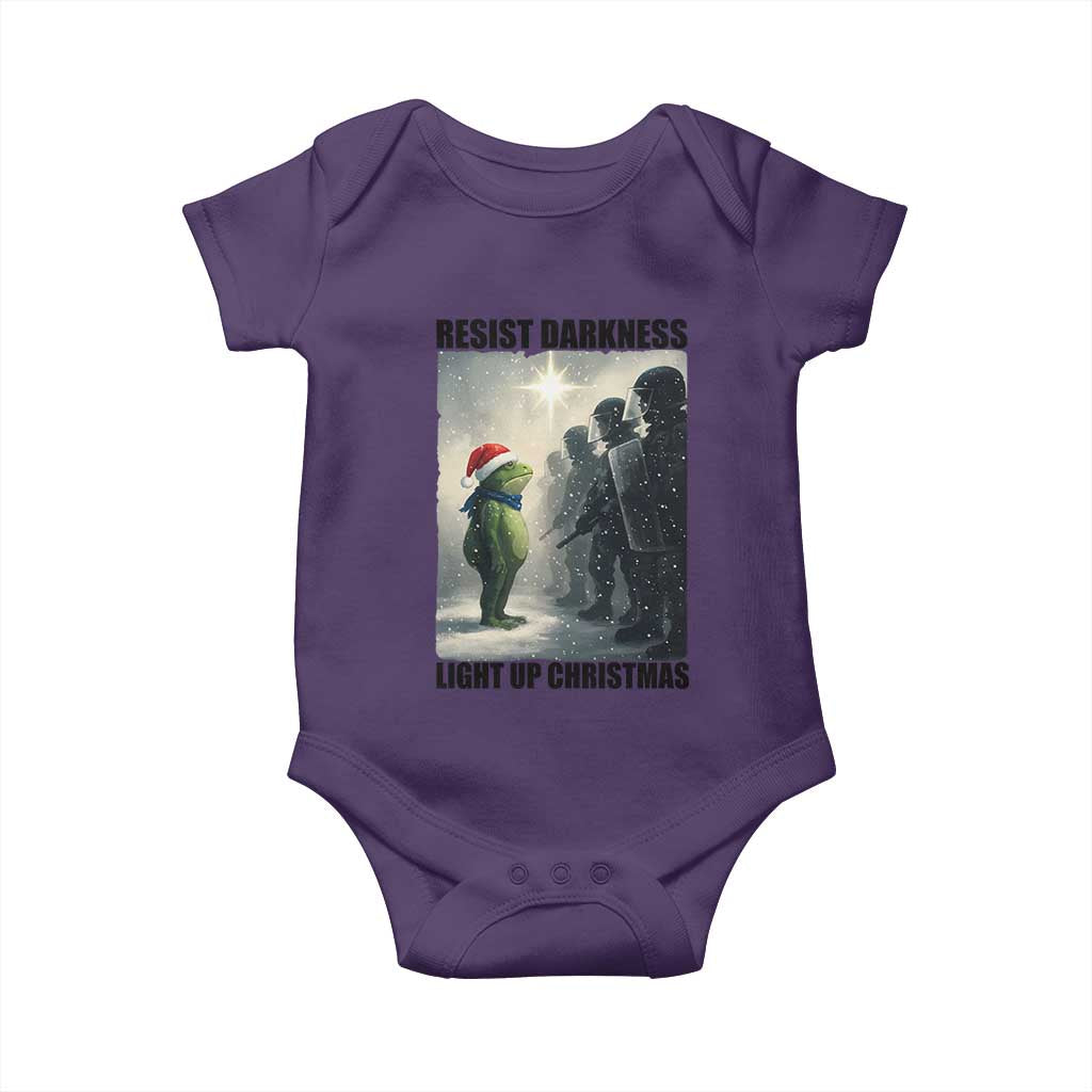 Frogs Resist Christmas Baby Onesie Funny Portland Protest ICE Activist Meme TS14 Purple Print Your Wear