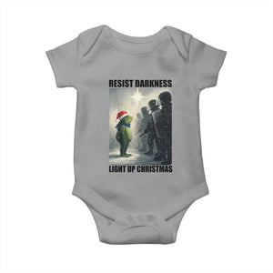 Frogs Resist Christmas Baby Onesie Funny Portland Protest ICE Activist Meme TS14 Sport Gray Print Your Wear