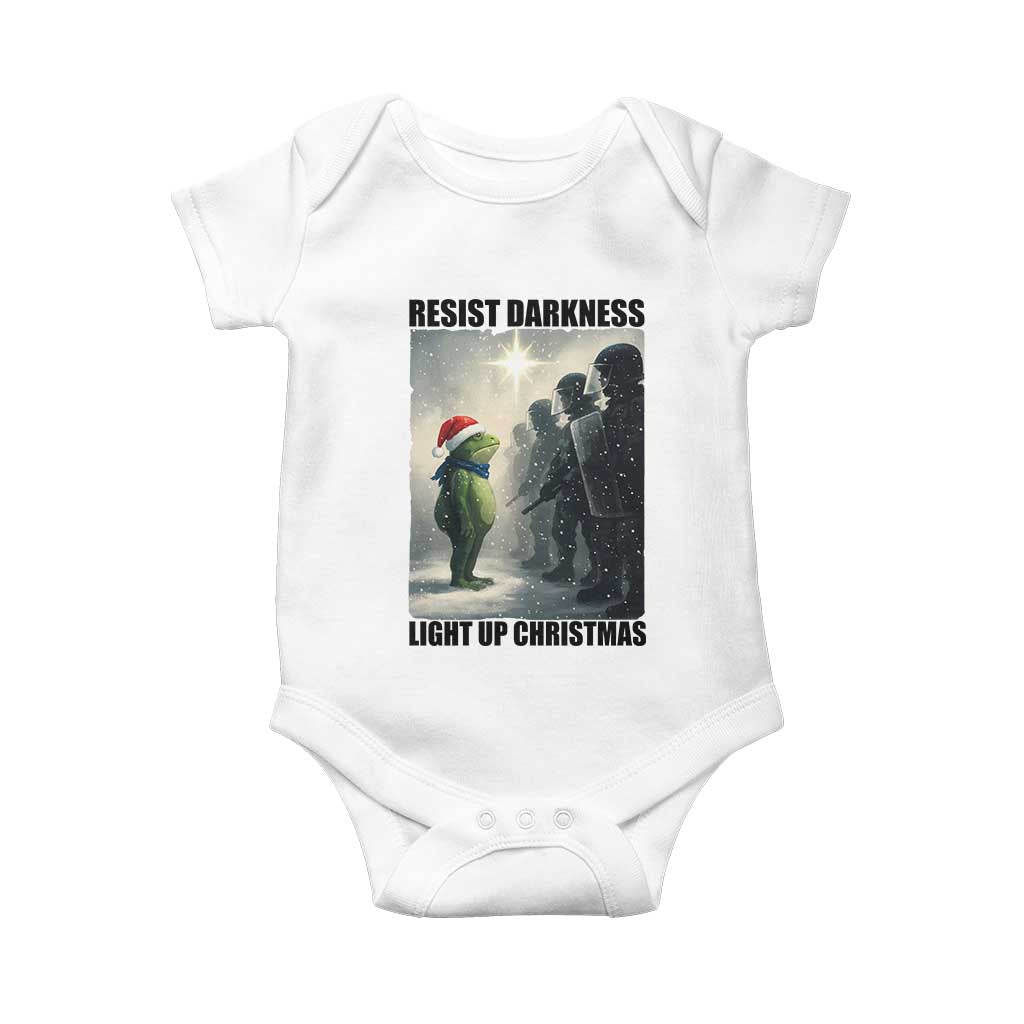 Frogs Resist Christmas Baby Onesie Funny Portland Protest ICE Activist Meme TS14 White Print Your Wear