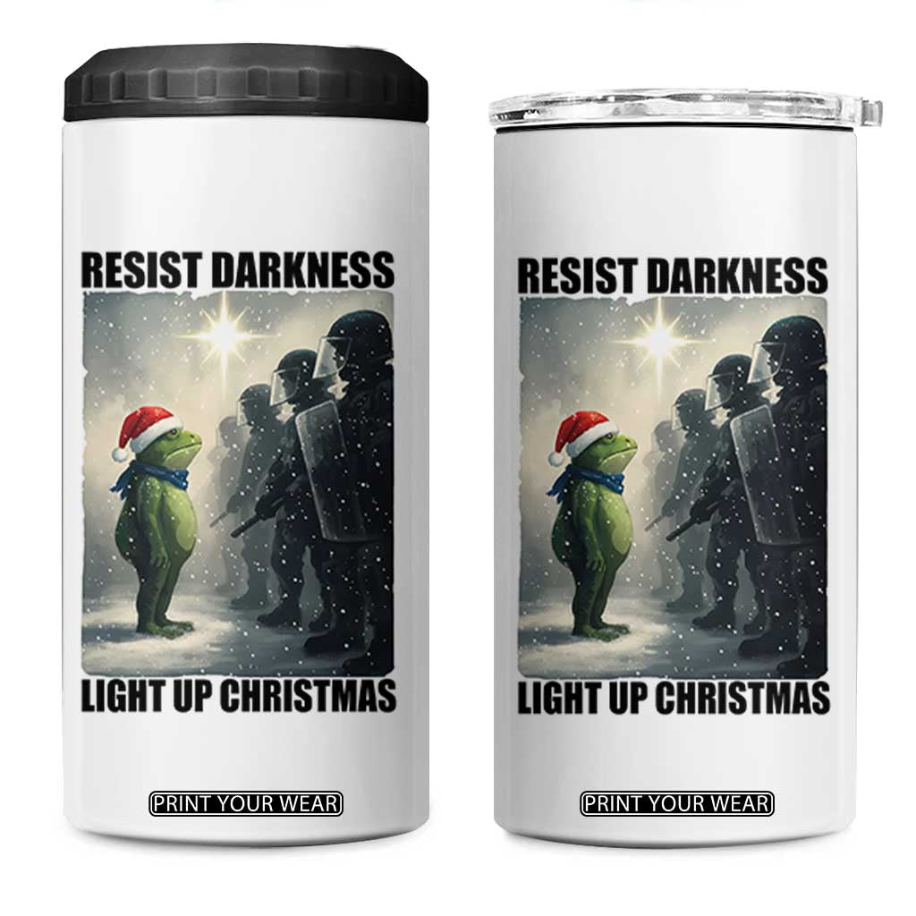 Frogs Resist Christmas 4 in 1 Can Cooler Tumbler Funny Portland Protest ICE Activist Meme TS14 One Size: 16 oz White Print Your Wear