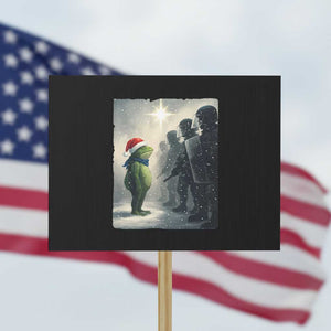 Frogs Resist Christmas Protest Sign Funny Portland Protest ICE Activist Meme TS14 Horizontal 18" × 24" Black Print Your Wear