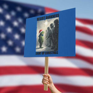 Frogs Resist Christmas Protest Sign Funny Portland Protest ICE Activist Meme TS14 Horizontal 18" × 24" Blue Print Your Wear