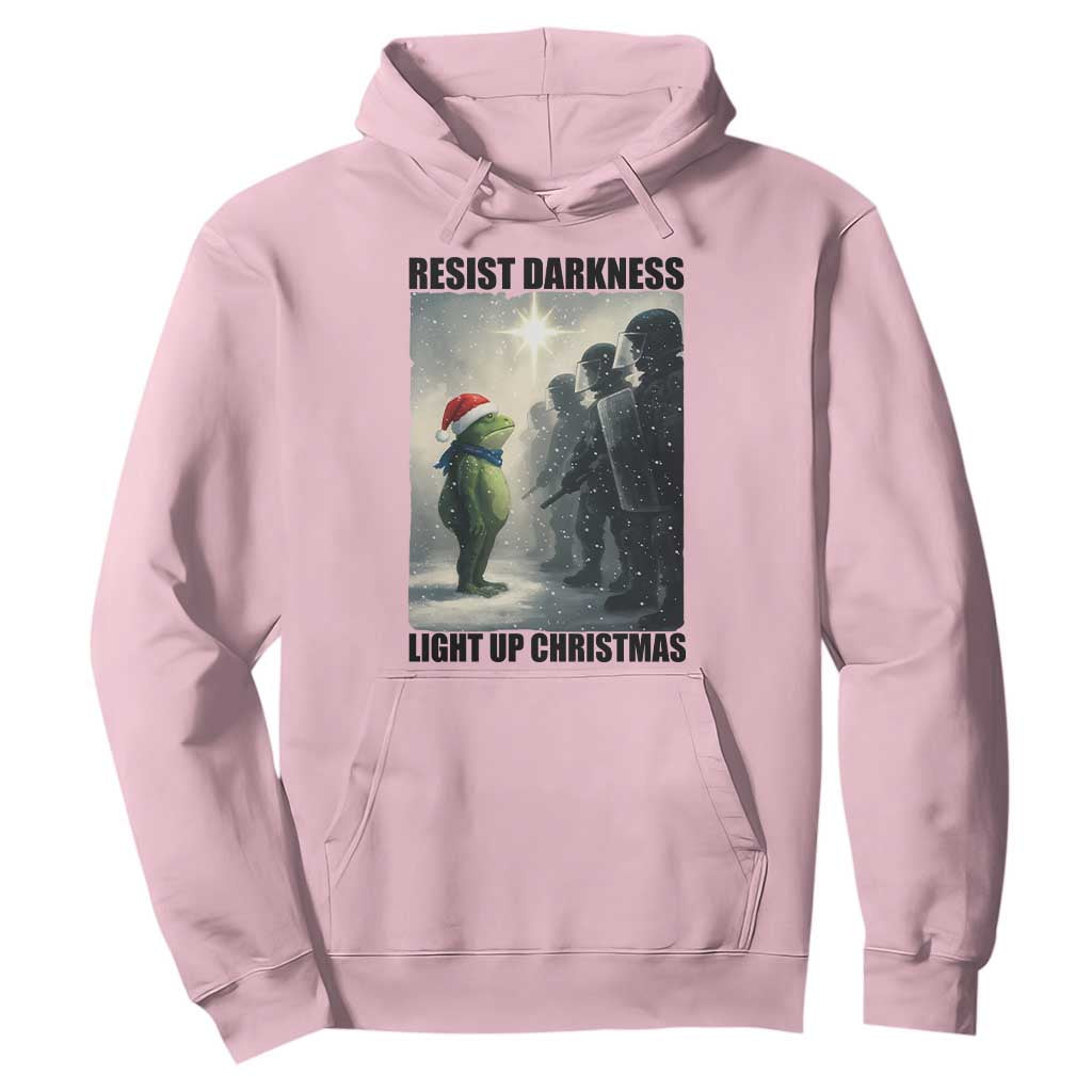 Frogs Resist Christmas Hoodie Funny Portland Protest ICE Activist Meme TS14 Light Pink Print Your Wear