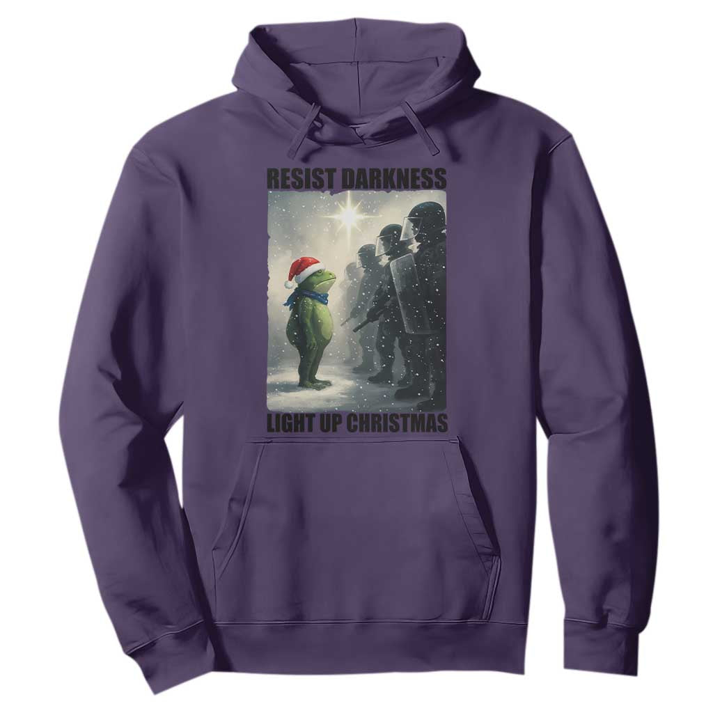 Frogs Resist Christmas Hoodie Funny Portland Protest ICE Activist Meme TS14 Purple Print Your Wear