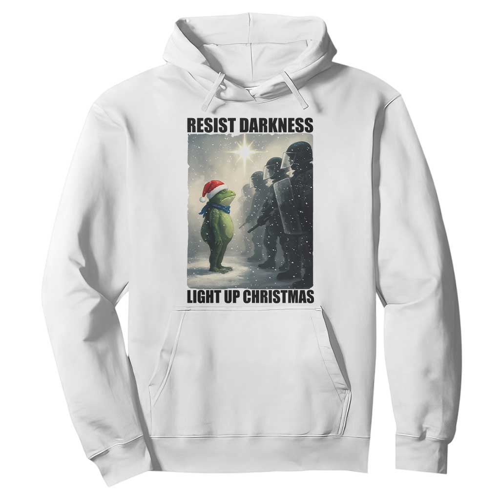 Frogs Resist Christmas Hoodie Funny Portland Protest ICE Activist Meme TS14 White Print Your Wear