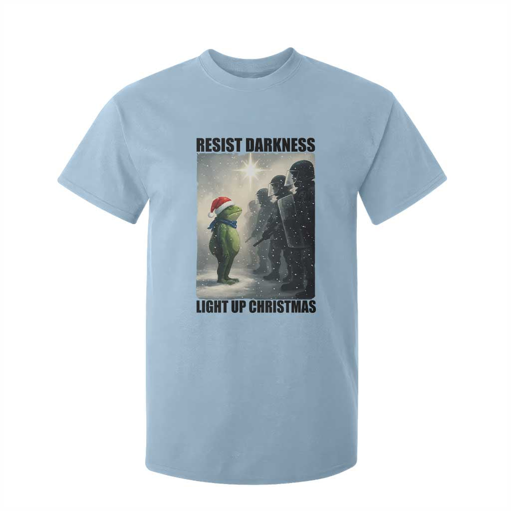 Frogs Resist Christmas T Shirt For Kid Funny Portland Protest ICE Activist Meme TS14 Light Blue Print Your Wear