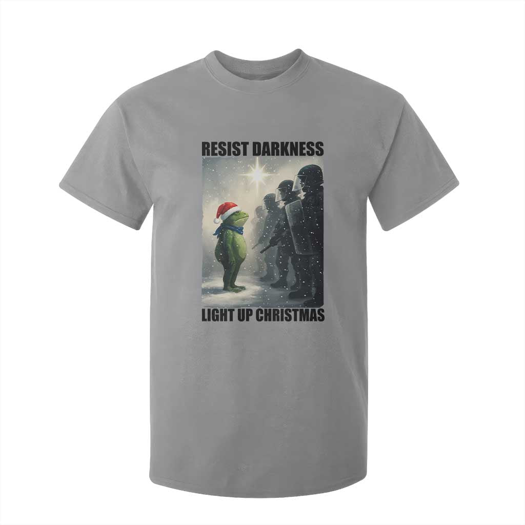 Frogs Resist Christmas T Shirt For Kid Funny Portland Protest ICE Activist Meme TS14 Sport Gray Print Your Wear