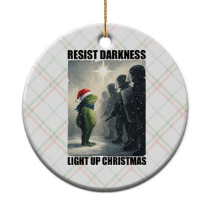 Frogs Resist Xmas Ceramic Ornament Funny Portland Protest ICE Activist Meme TS14 1pc Christmas Plaid Print Your Wear