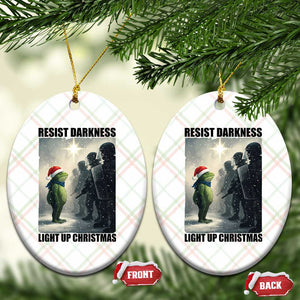 Frogs Resist Xmas Ceramic Ornament Funny Portland Protest ICE Activist Meme TS14 Print Your Wear