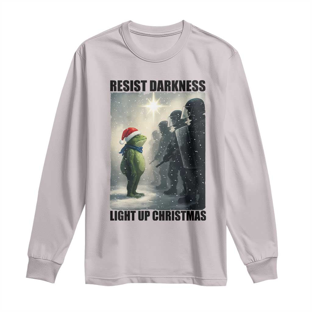 Frogs Resist Christmas Long Sleeve Shirt Funny Portland Protest ICE Activist Meme TS14 Ice Gray Print Your Wear