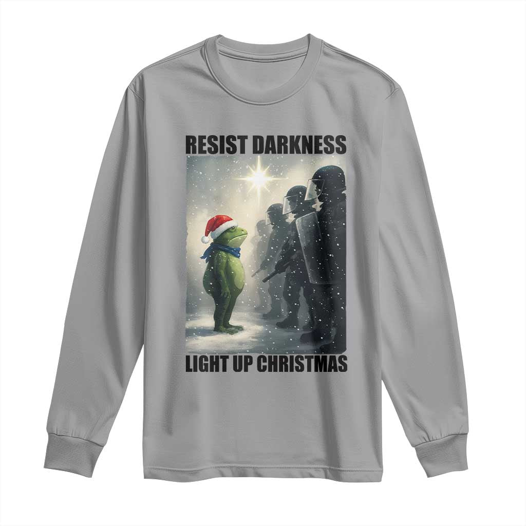 Frogs Resist Christmas Long Sleeve Shirt Funny Portland Protest ICE Activist Meme TS14 Sport Gray Print Your Wear