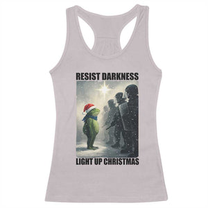 Frogs Resist Christmas Racerback Tank Top Funny Portland Protest ICE Activist Meme TS14 Ice Gray Print Your Wear