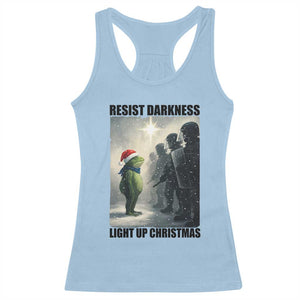 Frogs Resist Christmas Racerback Tank Top Funny Portland Protest ICE Activist Meme TS14 Light Blue Print Your Wear