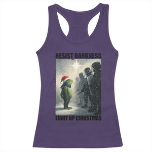 Frogs Resist Christmas Racerback Tank Top Funny Portland Protest ICE Activist Meme TS14 Purple Print Your Wear