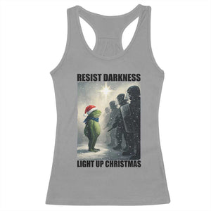 Frogs Resist Christmas Racerback Tank Top Funny Portland Protest ICE Activist Meme TS14 Sport Gray Print Your Wear