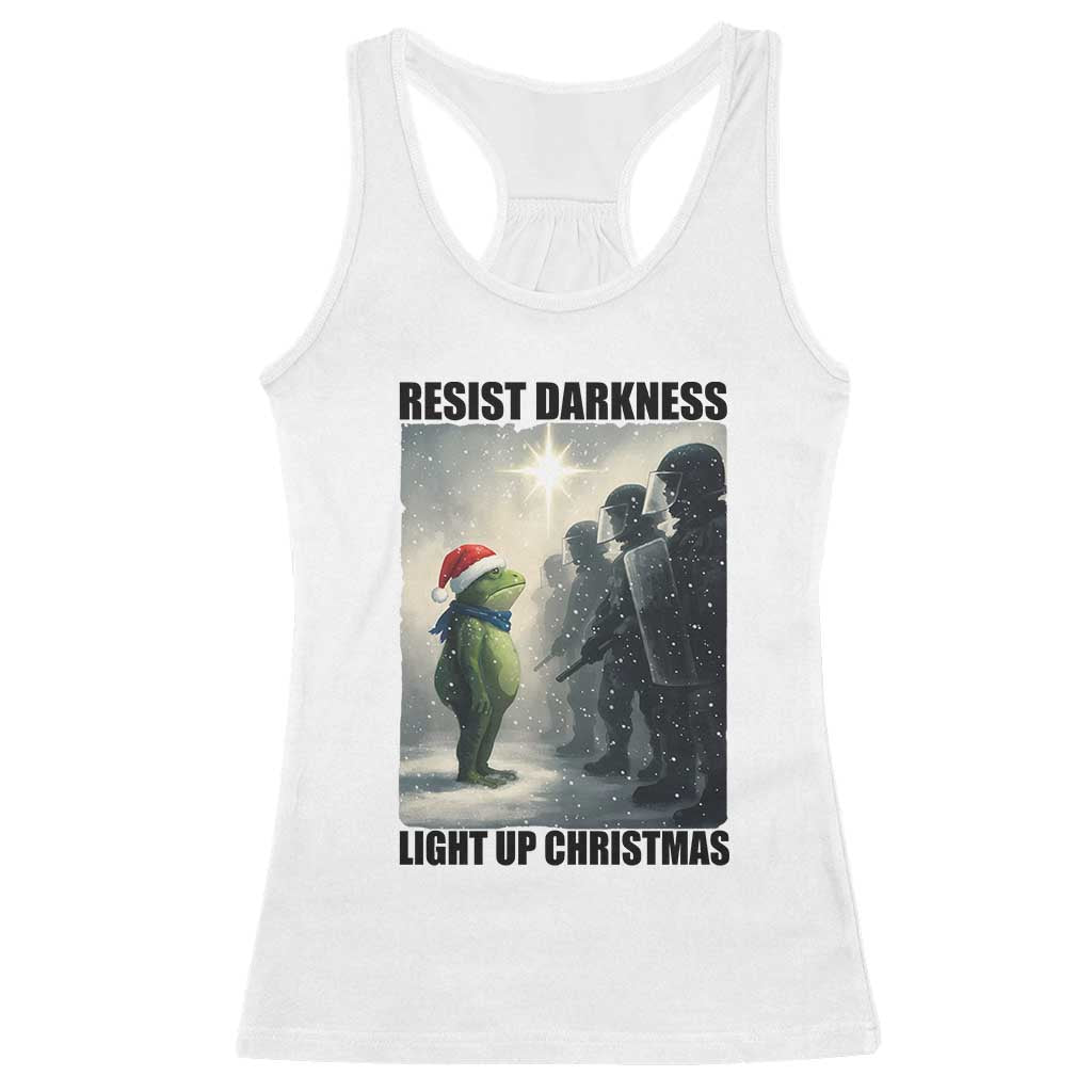 Frogs Resist Christmas Racerback Tank Top Funny Portland Protest ICE Activist Meme TS14 White Print Your Wear