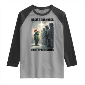 Frogs Resist Christmas Raglan Shirt Funny Portland Protest ICE Activist Meme TS14 Sport Gray Black Print Your Wear