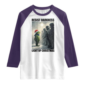 Frogs Resist Christmas Raglan Shirt Funny Portland Protest ICE Activist Meme TS14 White Purple Print Your Wear